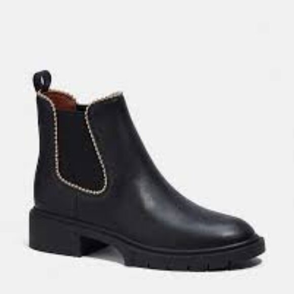 Coach Women Levy Leather and Canvas Signature Bootie Khaki/Black women 9  NWB - Picture 1 of 1